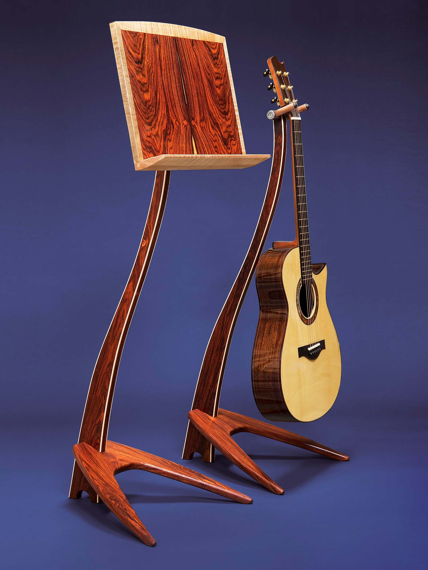 WM Cocobolo Music and Guitar Stands